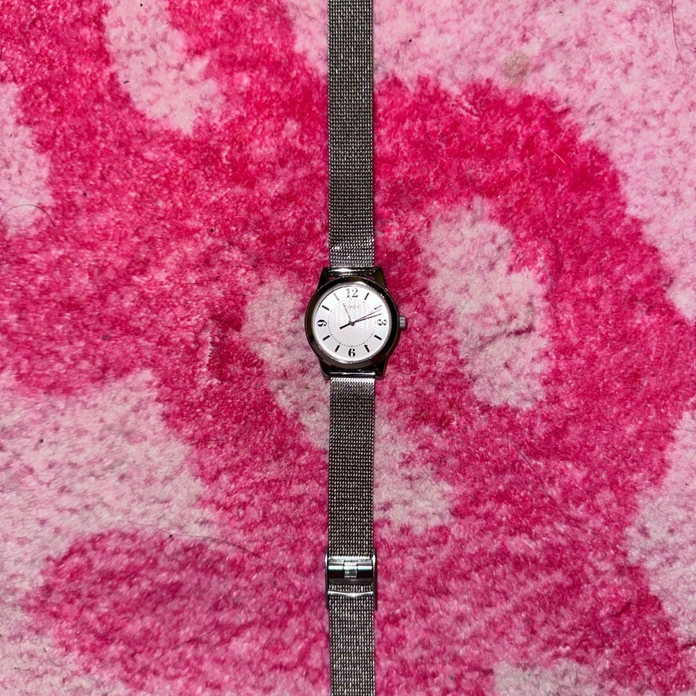 Elegant Silver Timex women’s  Mesh Band Watch